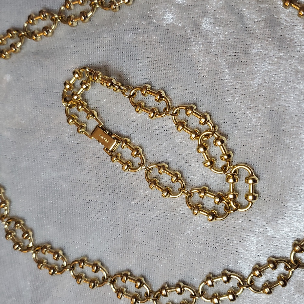 Vintage 1978 AVON Versitile Links Gold Chain Necklace and Bracelet Set - Picture 7 of 8